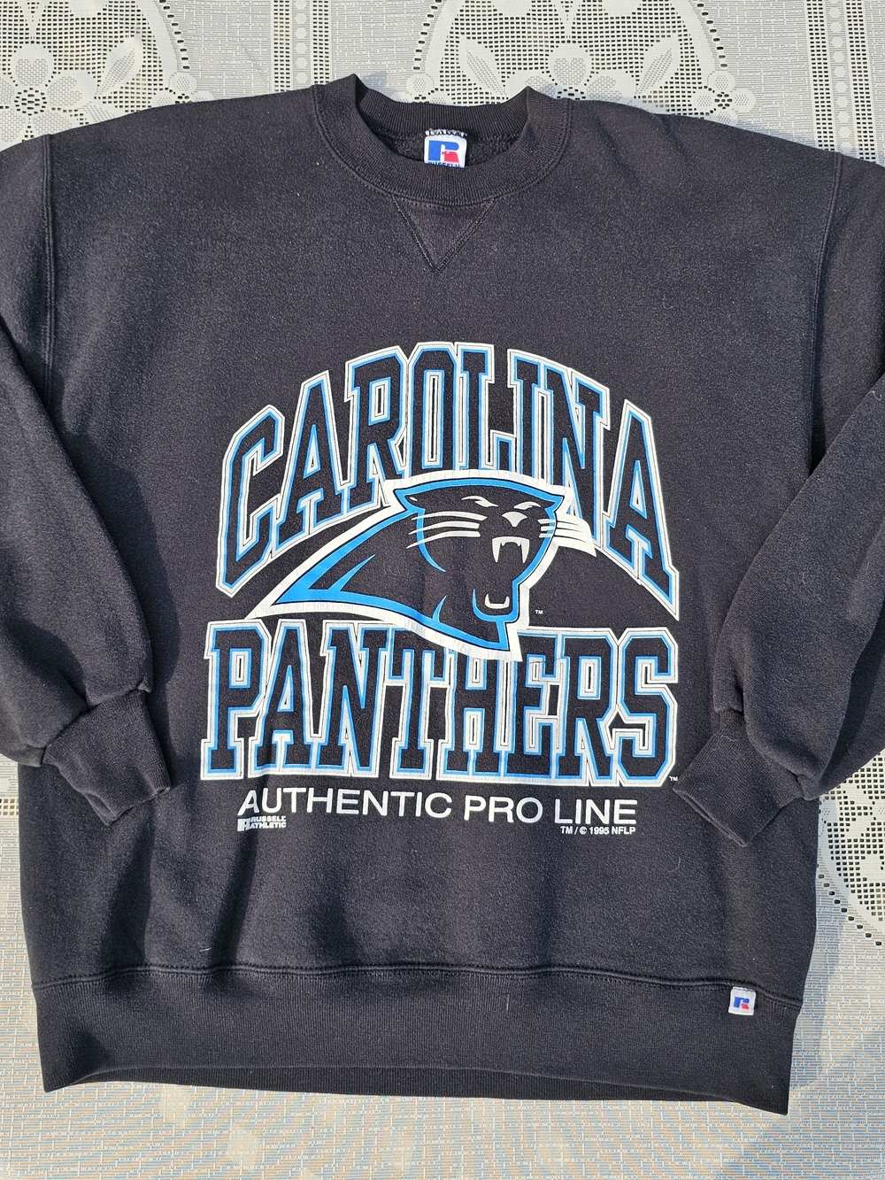 Vintage Russell Athletic Black 1995 Carolina Panthers Crewneck Sweatshirt